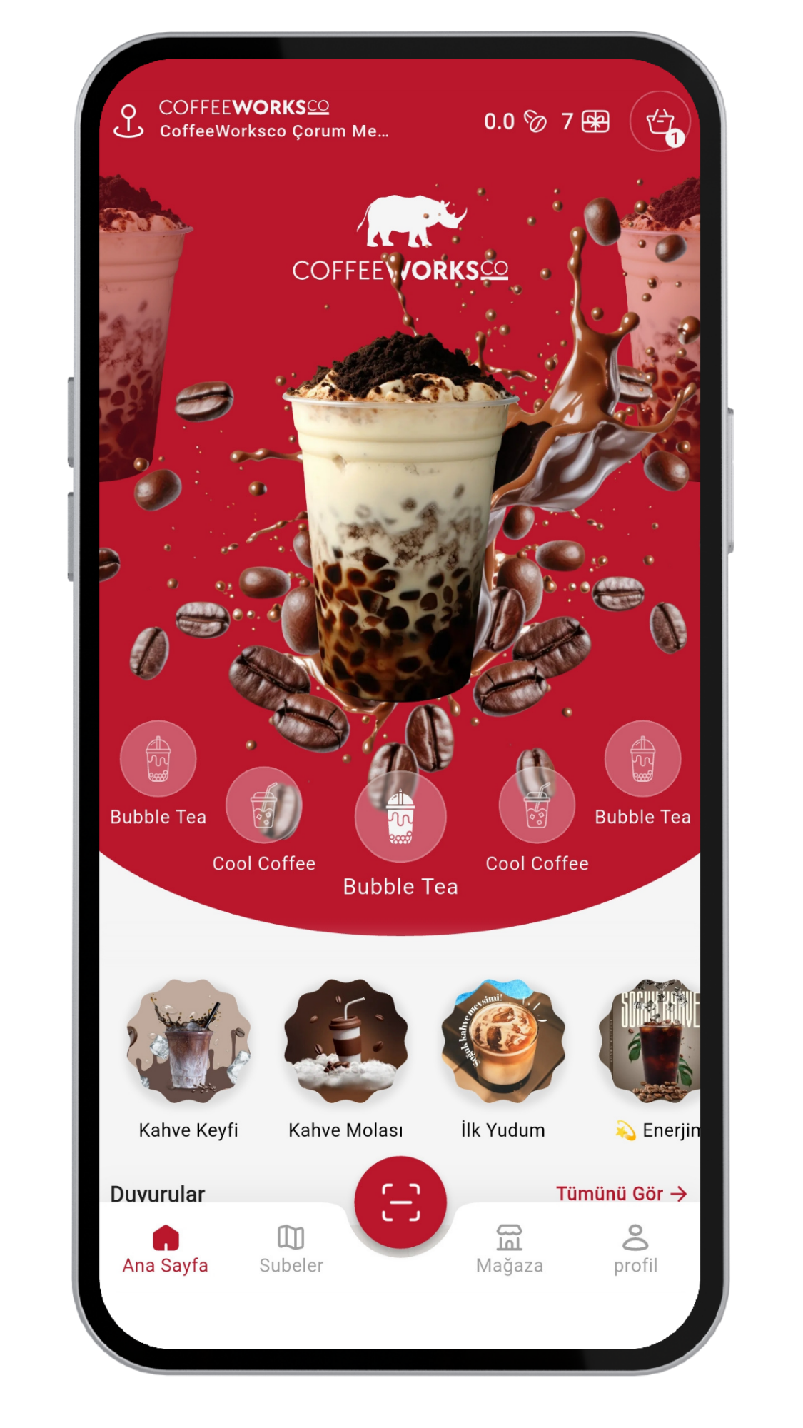 Mobil uygulama arayüzü